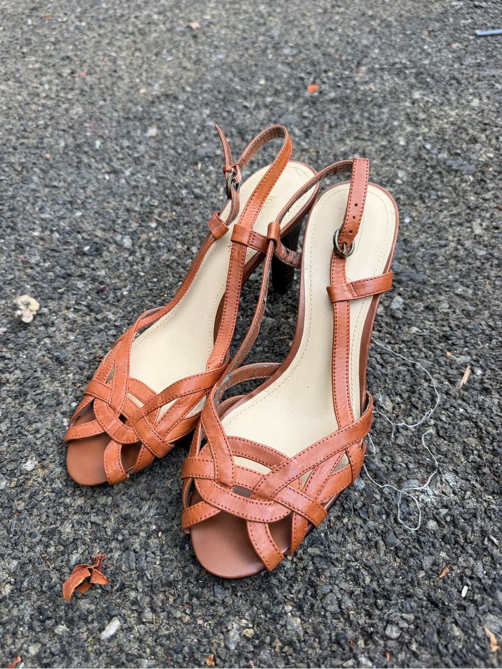 Worthington Tan Woven Slingback Sandals